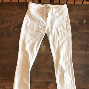 Abercrombie white ankle jeans